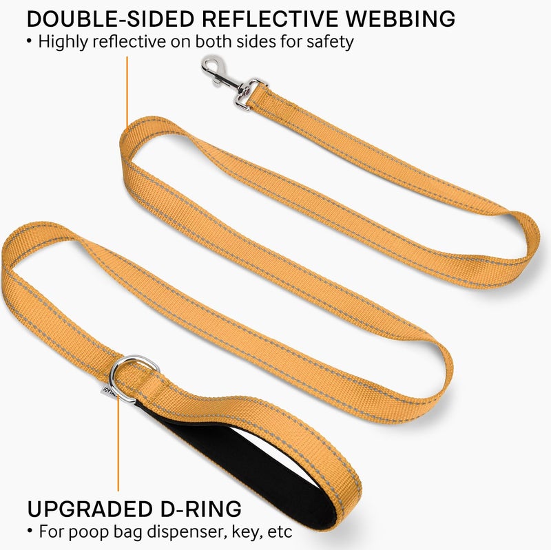 Joytale Double-Sided Reflective Dog Leash, 6 FT/5 FT/4 FT, Padded Handle Nylon Heavy Duty Leashes for Medium & Large Dogs Walking, Khaki, 6FT - Image 2